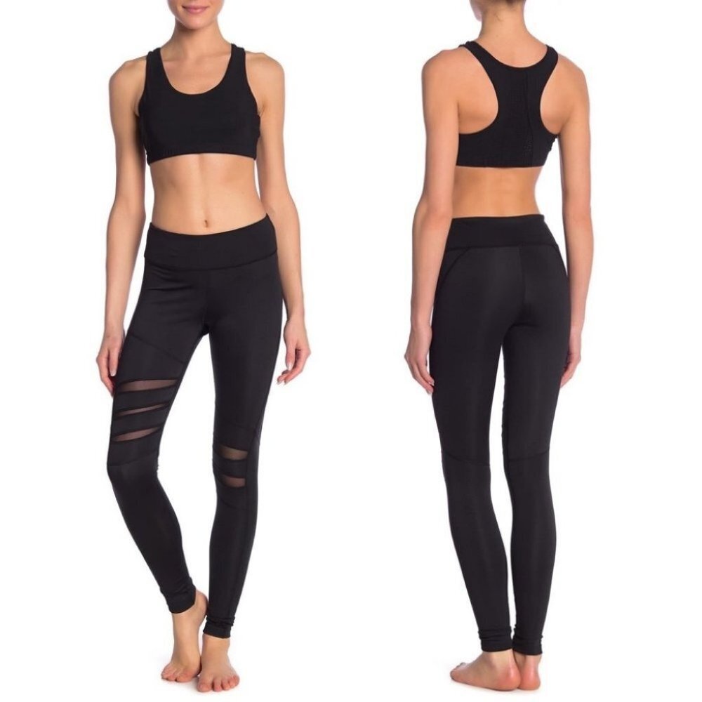 NEW Electric Yoga The Dream Leggings Black Mesh Panel Size XS‎ Nordstrom Active